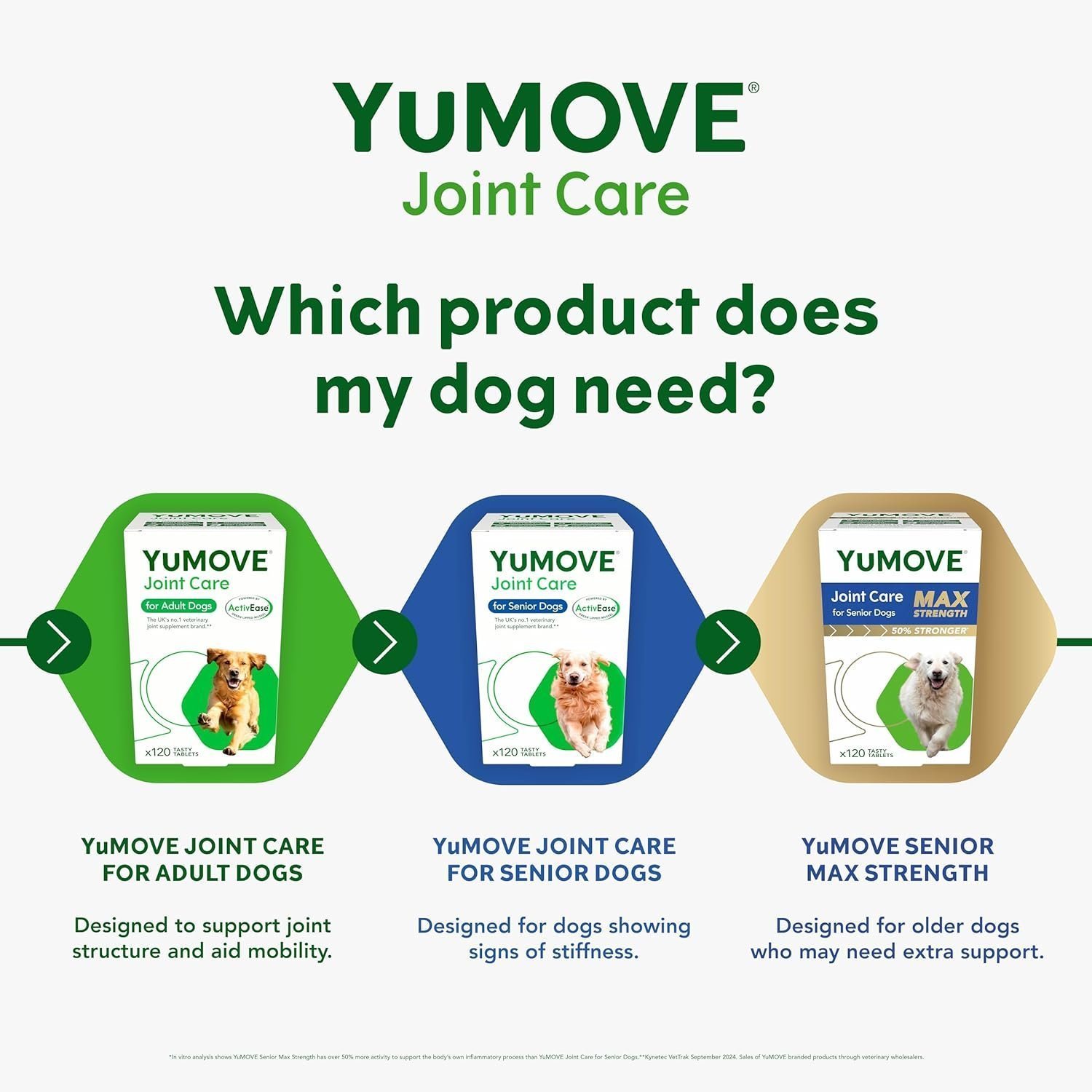 YuMOVE Senior Dog | High Strength Joint Supplement for Older, Stiff Dogs with Glucosamine, Chondroitin, Green Lipped Mussel | Aged 9+ - Image 3