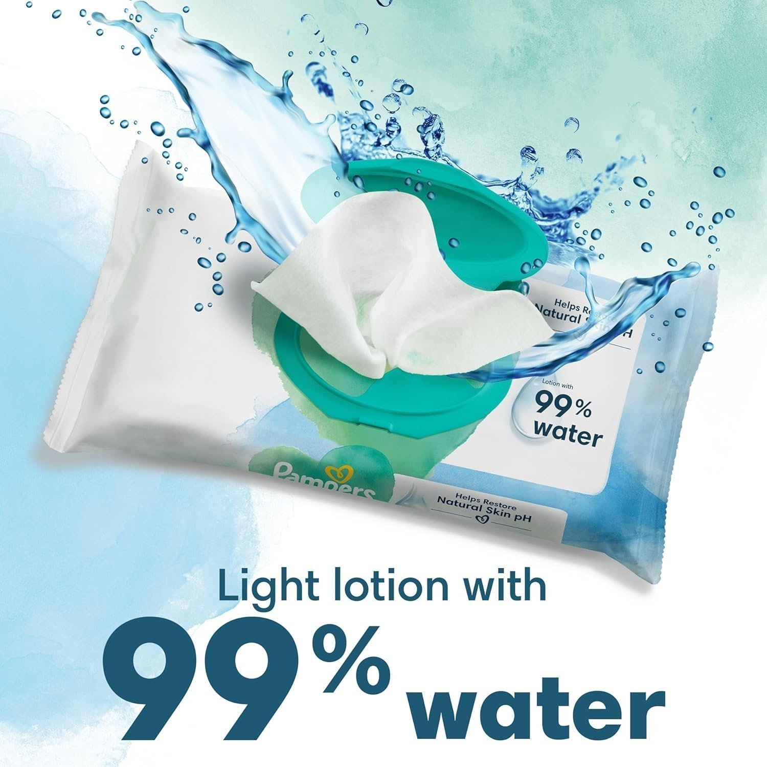 Pampers Harmonie Aqua Baby Wipes 24 Packs of 48 Wipes - Image 2