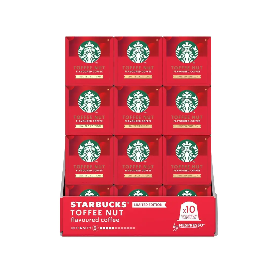 STARBUCKS Toffee Nut Flavoured Coffee Capsules by Nespresso, Blonde Roast Coffee, Pack of 12 x 10 Pods (120 Capsules) - Image 2